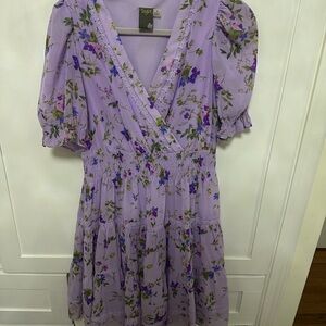 Taylor Purple Floral Mini Dress